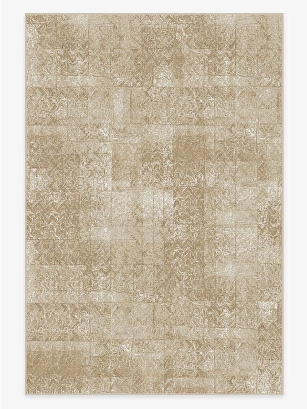 Ruggable 6x9 Herringbone Batik washable rug COVER ONLY natural tan gold